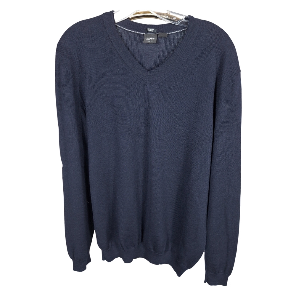 BOSS HUGO BOSS extra fine merino wool vneck sweater mens XXL nwot